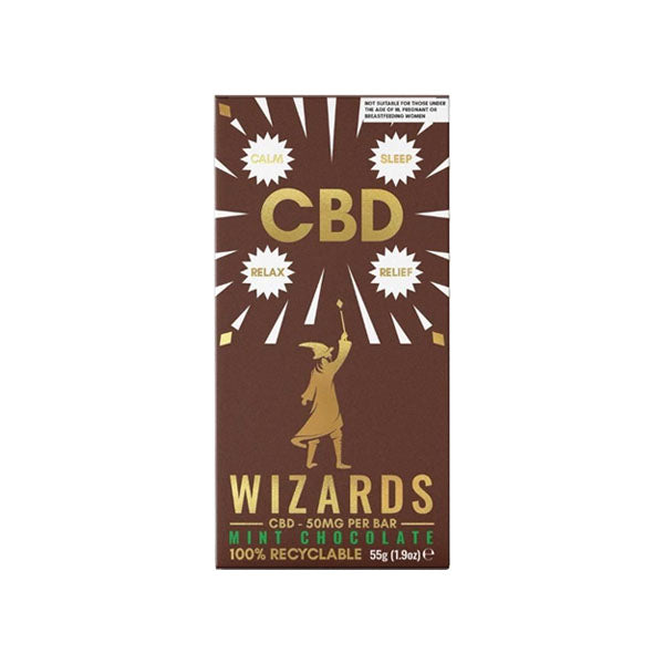 The Wizards Magic 50mg CBD Mint Chocolate Bar - 55g