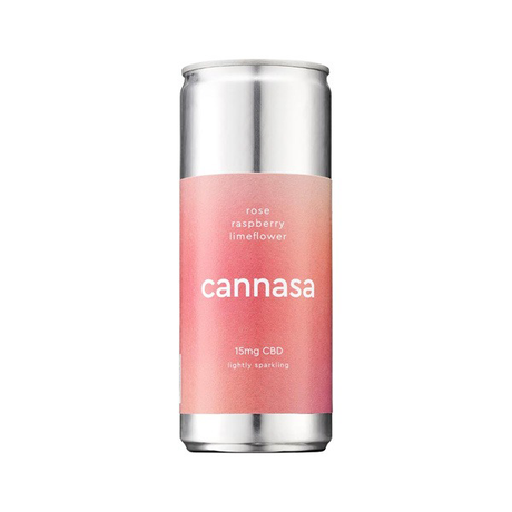 Cannasa Botanical 12 x Rose &amp; Raspberry CBD Soft Drink Can 250ml