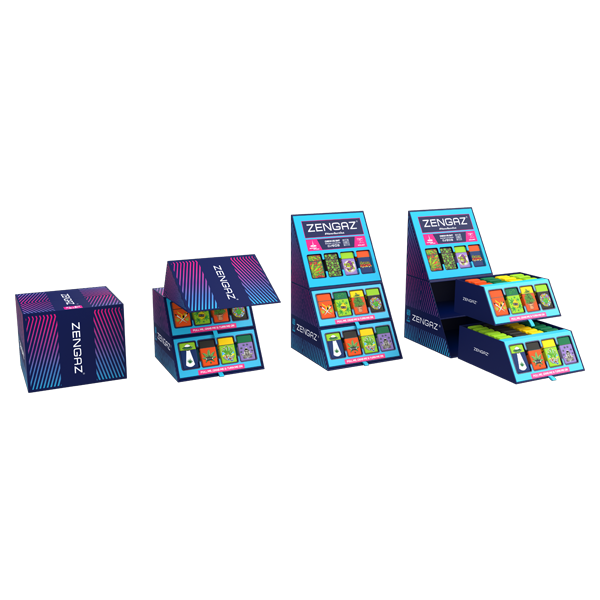 Zengaz Cube ZL-30 Chip Set (UK-S3) - Jet Flame Lighters Bundle + 48 Lighters with Cube display stand