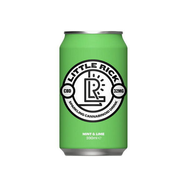 12 x Little Rick Drink 32mg CBD (+CBG) Sparkling 330ml Mint &amp; Lime