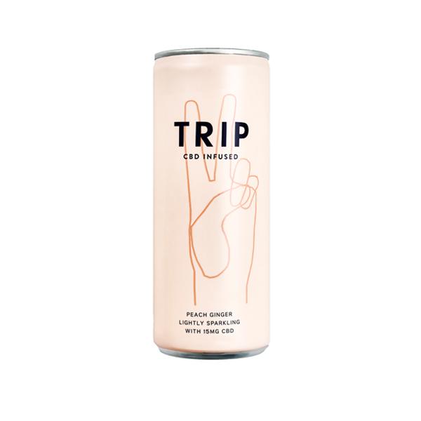 24 x TRIP 15mg CBD Infused Peach &amp; Ginger Drink 250ml