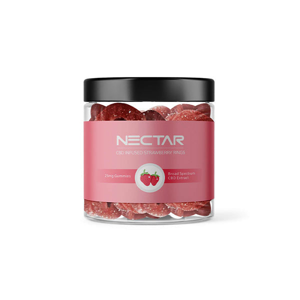 Nectar 500mg Broad Spectrum CBD Strawberry Rings Gummies - 20 Pieces