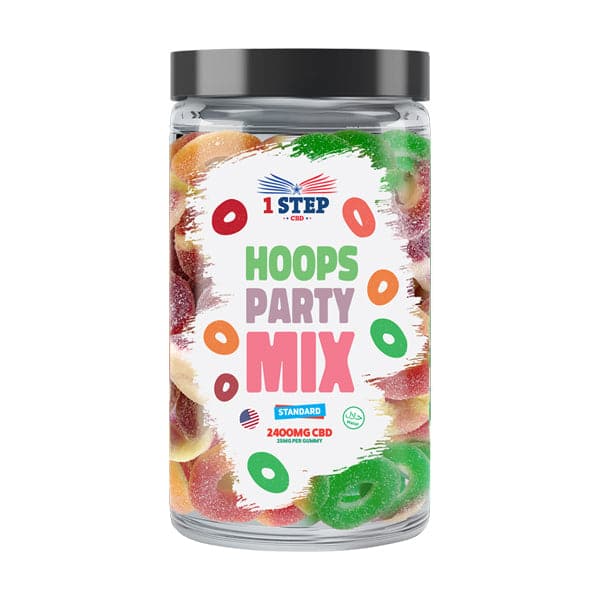 1 Step CBD Standard CBD Hoops Party Mix Gummies 2400mg (800g) (BUY 1 GET 1 FREE)