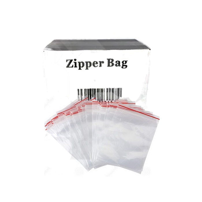 5 x Zipper Branded 100mm x 100mm Clear Bags